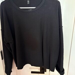 Eileen Fisher Black Long Sleeve Cotton T-Shirt